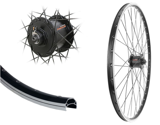 B�rwinkels 28 Zoll Vorderrad 19-622 CUT19 mit �sen f�r Felgenbremse Shimano Nabendynamo DHC30003 6V/3W Schnellspanner Speichen schwarz