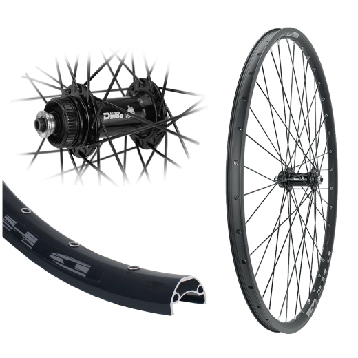 B�rwinkels 27,5 Zoll Vorderrad 25-584 DH25 Disk mit �sen BDCP MT818 Centerlock Disc Schnellspanner Speichen schwarz