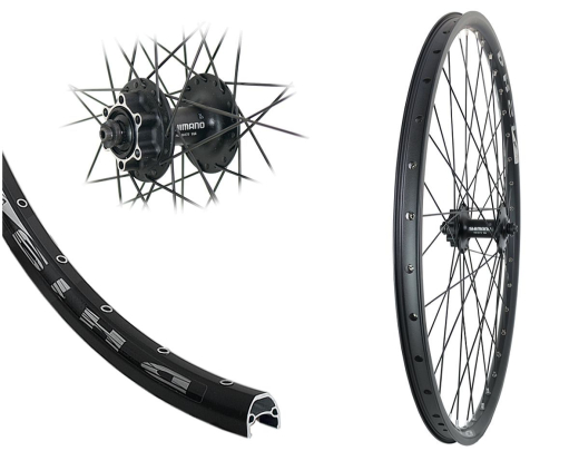 B�rwinkels 28 Zoll Vorderrad 19-622 DH19 Disk mit �sen Shimano M525 6-Loch Schnellspanner Speichen schwarz