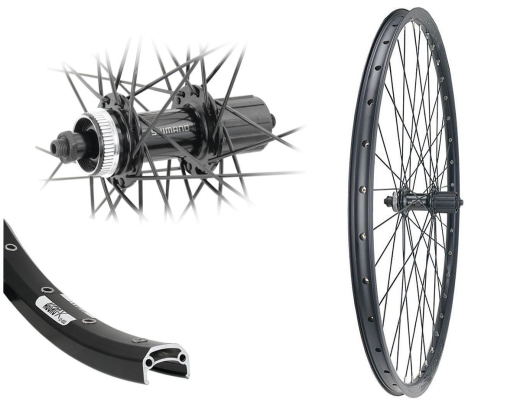 Aggro-X 28 Zoll Hinterrad 21-622 Y21 mit �sen Shimano QC400 Centerlock Disc 8-11 Fach Schnellspanner Speichen schwarz