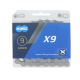 KMC X9 Schaltungskette 9-Fach grau 1/2 Zoll x11/128 Zoll 114 Glieder Kettenschloss