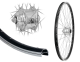B�rwinkels 28 Zoll Vorderrad 19-622 CUT19 schwarz mit �sen 36L BDCP 3/1 Nabendynamo 6 Loch Disc Schnellspanner 6V/3W Silber Speichen Nirosta 2mm Silber