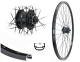 Aggro-X 28 Zoll Vorderrad 19-622 YAK19 mit �sen schwarz 36L Shimano Nabendynamo DH3D32 6 Loch Disc Schnellspanner schwarz Speichen Nirosta 2mm schwarz