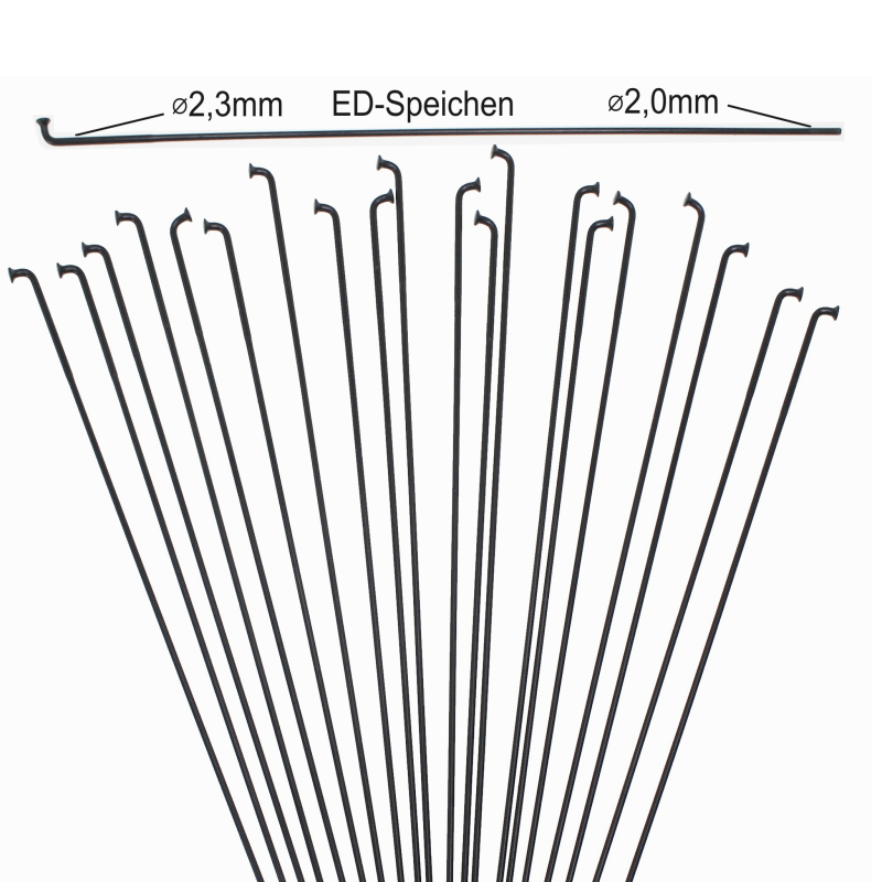 Artikelbild zu Speichen ED Nirosta schwarz
