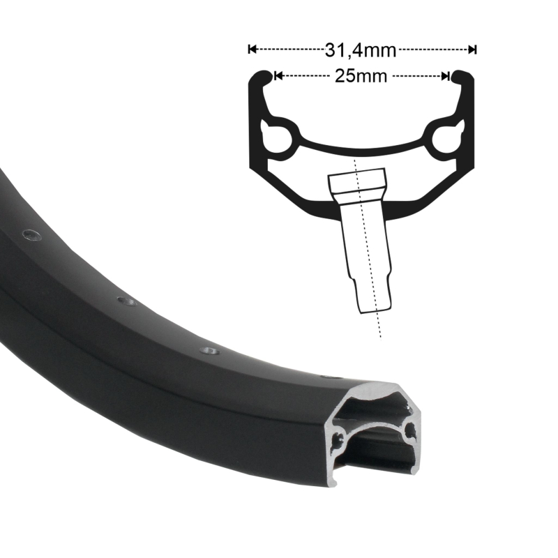 Artikelbild zu Felge 24'' 25-507 RYDE Andra40 schwarz 36 Loch o.Ösen Disk VL 8,5 gepunzt