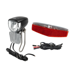 M-Wave Lampenset Dynamo Apollon D30 Scheinwerfer, HeliosD3 R�cklicht + Kabel