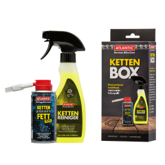 Atlantic Ketten Pflegeset Kettenbox best aus Kettenreiniger u Kettenfett