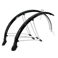 M-Wave 28 Zoll Schutzblech Set Kunststoff 45mm mit Kontaktstreifen schwarz