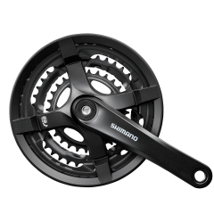 Shimano Kurbelgarnitur TY 501 48/38/28 175 mm schwarz 4-kant 6/7/8-fach mit Kettenschutz