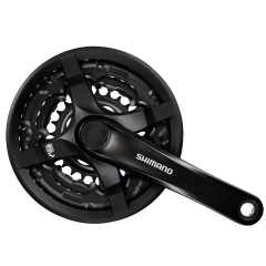 Shimano Kurbelgarnitur TY 501 42/34/24 170 mm schwarz 4-kant 6/7/8-fach mit Kettenschutz