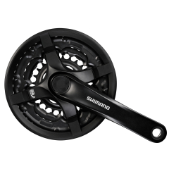 Shimano Kurbelgarnitur TY 501 42/34/24 175 mm schwarz 4-kant 6/7/8-fach mit Kettenschutz