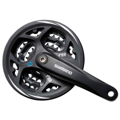 Shimano Kurbelgarnitur FC-M 311 schwarz 48/38/28 4-kant, mit Kettenschutz 170mm