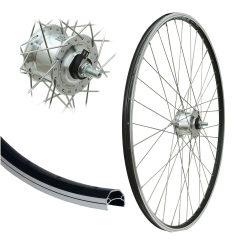 B�rwinkels 28 Zoll Vorderrad 19-622 CUT19 schwarz f�r Felgenbremse BDCP Nabendynamo 6V/3W Mutter Speichen Silber