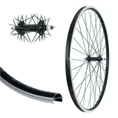 B�rwinkels 28 Zoll Vorderrad 19-622 CUT19 schwarz f�r Felgenbremse 36L ECO Alu Mutter Speichen Nirosta 2mm schwarz