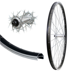 B�rwinkels 28 Zoll Vorderrad 19-622 CUT19 schwarz f�r Felgenbremse mit �sen 36L ECO Alu Schnellspanner Speichen Nirosta 2mm Silber