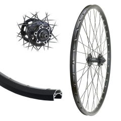 B�rwinkels 26 Zoll Vorderrad 19-559 DC19 Disk mit �sen 36 Loch XT M756 6 Loch Disc Schnellspanner Speichen schwarz