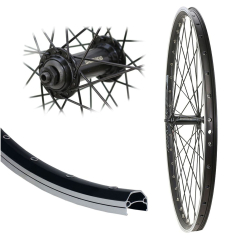 B�rwinkels 28 Zoll Vorderrad 19-622 CUT19 schwarz mit �sen 36L Shimano TX500 Schnellspanner Speichen Nirosta 2mm schwarz