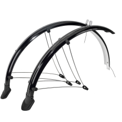 M-Wave 27,5 Zoll Schutzblech Set Kunststoff 60mm mit Kontaktstreifen schwarz