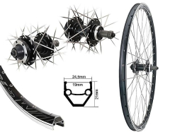 B�rwinkels 24 Zoll Hinterrad 19-507 DMS19 schwarz mit �sen 36L BDCP Disk 6-Loch Schraubzahnkranz Schnellspanner schwarz Speichen Nirosta 2mm Silber
