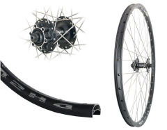 B�rwinkels 27,5 Zoll Vorderrad 21-584 DH21 schwarz Disk mit �sen Shimano M475 6-Loch Schnellspanner Speichen Silber