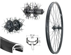 B�rwinkels 29 Zoll Hinterrad 25-622 Andra40 schwarz Disk 36L Shimano M525 6 Loch Disc 8-11-Fach Schnellspanner Speichen Niro ED 2/2,34mm schwarz