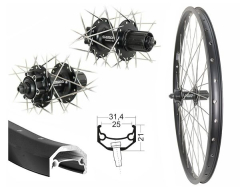 B�rwinkels 29 Zoll Hinterrad 25-622 Andra40 schwarz Disk 36L Shimano M525 6 Loch Disc 8-11-Fach Schnellspanner Speichen Niro ED 2/2,34mm Silber