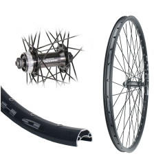 B�rwinkels 27,5 Zoll Vorderrad 25-584 DH25 schwarz Disk mit �sen 36L Shimano Deore M5100 Centerlock Disc Schnellspanner schwarz Speichen Nirosta 2mm schwarz