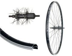 B�rwinkels 28 Zoll Hinterrad 19-622 CUT19 schwarz f�r Felgenbremse mit �sen Shimano TX500 8-11f Mutter Speichen Silber