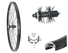 B�rwinkels 29 Zoll Hinterrad 25-622 Andra40 schwarz 36L Shimano Deore M5100 Centerlock Disc 8-11-Fach Schnellspanner Speichen Niro ED 2/2,34mm schwarz