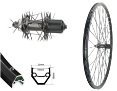 B�rwinkels 28 Zoll Hinterrad 19-622 DC19 schwarz Disk mit �sen 36L Shimano Deore M5100 Centerlock Disc 8-11-Fach Schnellspanner Speichen schwarz
