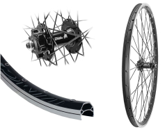 B�rwinkels 26 Zoll Vorderrad 19-559 DMS19 schwarz f�r Felgenbremse mit �sen 36L BDCP MT601 6 Loch Disc Schnellspanner Speichen Nirosta 2mm schwarz