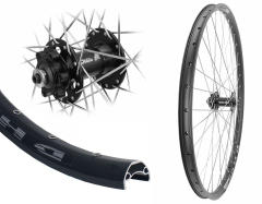 B�rwinkels 27,5 Zoll Vorderrad 25-584 DH25 schwarz Disk mit �sen 36L BDCP MT601 Nabe 6 Loch Disc Schnellspanner Speichen Nirosta 2mm Silber