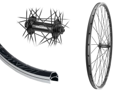 B�rwinkels 28 Zoll Vorderrad 19-622 DMC19 schwarz f�r Felgenbremse mit �sen 36L Shimano Deore T610 Schnellspanner Speichen Nirosta 2mm schwarz