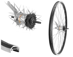B�rwinkels 29 Zoll Hinterrad 25-622 Andra40 schwarz f�r Felgenbremse 36L Shimano Nexus 3 Gang R�cktritt mit Zubeh�r Speichen Niro ED 2/2,34mm Silber