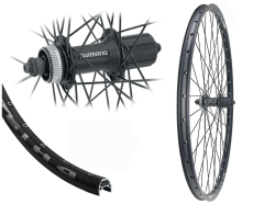 B�rwinkels 28 Zoll Hinterrad 19-622 DH19 schwarz Disk mit �sen 32L Shimano M4050 Centerlock Disc Schnellspanner 8-11-Fach schwarz Speichen Nirosta 2mm schwarz