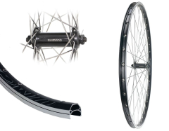 B�rwinkels 28 Zoll Vorderrad 19-622 DMC19 schwarz f�r Felgenbremse mit �sen 36L Shimano TX500 Schnellspanner Speichen Nirosta 2mm Silber