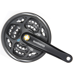 Shimano Kurbelgarnitur FC-M 311 schwarz 42/32/22 4-kant, mit Kettenschutz 175mm