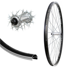 B�rwinkels 28 Zoll Vorderrad 19-622 CUT19 f�r Felgenbremse schwarz 36L ECO Alu Schnellspanner Speichen Zink Silber