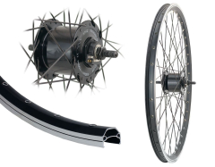 B�rwinkels 27,5 Zoll Vorderrad 19-584 CUT19 f�r Felgenbremse schwarz mit �sen 36L BDCP Nabendynamo 6V/3W Mutter Speichen Nirosta 2mm schwarz