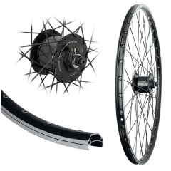 B�rwinkels 26 Zoll Vorderrad 19-559 CUT19 schwarz f�r Felgenbremse mit �sen 36L BDCP Nabendynamo 6V/3W Schnellspanner Speichen Nirosta 2mm schwarz