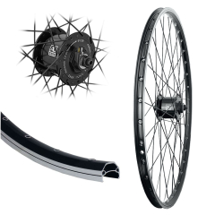 B�rwinkels 28 Zoll Vorderrad 19-622 CUT19 schwarz f�r Felgenbremse mit �sen 36L BDCP Nabendynamo 6V/3W Schnellspanner Speichen Nirosta 2mm schwarz