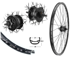 B�rwinkels 28 Zoll Vorderrad 21-622 DH21 schwarz Disk mit �sen 36L Shimano Nabendynamo DH3D32 6 Loch Disc Mutter schwarz Speichen Nirosta 2mm schwarz