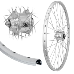 B�rwinkels 28 Zoll Vorderrad 19-622 CUT19 silber mit �sen 36L BDCP Nabendynamo 3/1 6 Loch Disc Schnellspanner 6V/3W Speichen Nirosta 2mm Silber