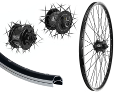 B�rwinkels 28 Zoll Vorderrad 19-622 CUT19 schwarz mit �sen 36L BDCP 3/1 Nabendynamo 6V/3W 6 Loch Disc Schnellspanner Speichen Nirosta 2mm schwarz