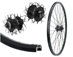 B�rwinkels 27,5 Zoll Vorderrad 19-584 DC19 schwarz Disk mit �sen 36L Shimano Nabendynamo DH-T4050 Centerlock Disc Schnellspanner 1,5W Speichen Nirosta 2mm schwarz