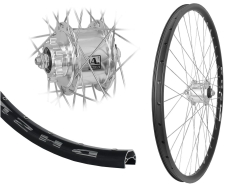 B�rwinkels 26 Zoll Vorderrad 21-559 DH21 schwarz Disk mit �sen 36L BDCP 3/1 Nabendynamo 6V/3W 6 Loch Disc Schnellspanner Silber Speichen Nirosta 2mm Silber