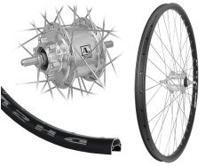 B�rwinkels 27,5 Zoll Vorderrad 21-584 DH21 schwarz Disk mit �sen 36L BDCP 3/1 Nabendynamo 6 Loch Disc Mutter 6V/3W Silber Speichen Nirosta 2mm Silber