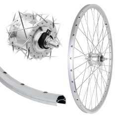 B�rwinkels 26 Zoll Vorderrad 19-559 CUT19 f�r Felgenbremse Silber mit �sen 36L BDCP Nabendynamo 6V/3W Mutter Speichen Nirosta 2mm Silber