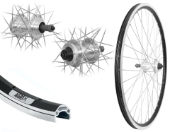 Aggro-X 26 Hinterrad C19 schwarz 36L 6-Loch Schraubzahnkranz 8-9-Fach Schnellspanner Silber Speichen Nirosta 2mm Silber