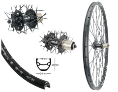 B�rwinkels 28 Zoll Hinterrad 19-622 DH19 schwarz Disk mit �sen 36L BDCP MT601 6Loch 8-11 Fach Schnellspanner schwarz Speichen Nirosta 2mm schwarz